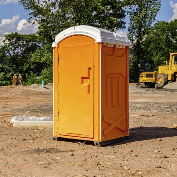 how often are the portable restrooms cleaned and serviced during a rental period in Sylvania